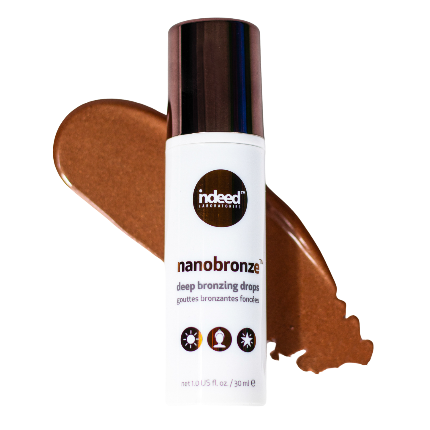 Indeed Labs Nanobronze Drops - Get a sun-kissed glow without the sun!  Bronzing drops with hyaluronic acid instantly bronze, blur, and hydrate  skin. 30ml